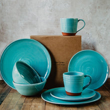 Load image into Gallery viewer, Turquoise pottery in front of a brown gift box
