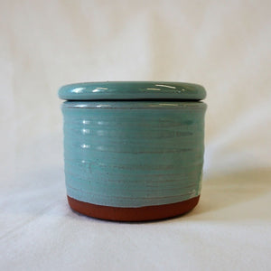 Small lidded turquoise jar