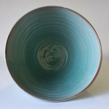Load image into Gallery viewer, Turquoise bowl from above on a white background

